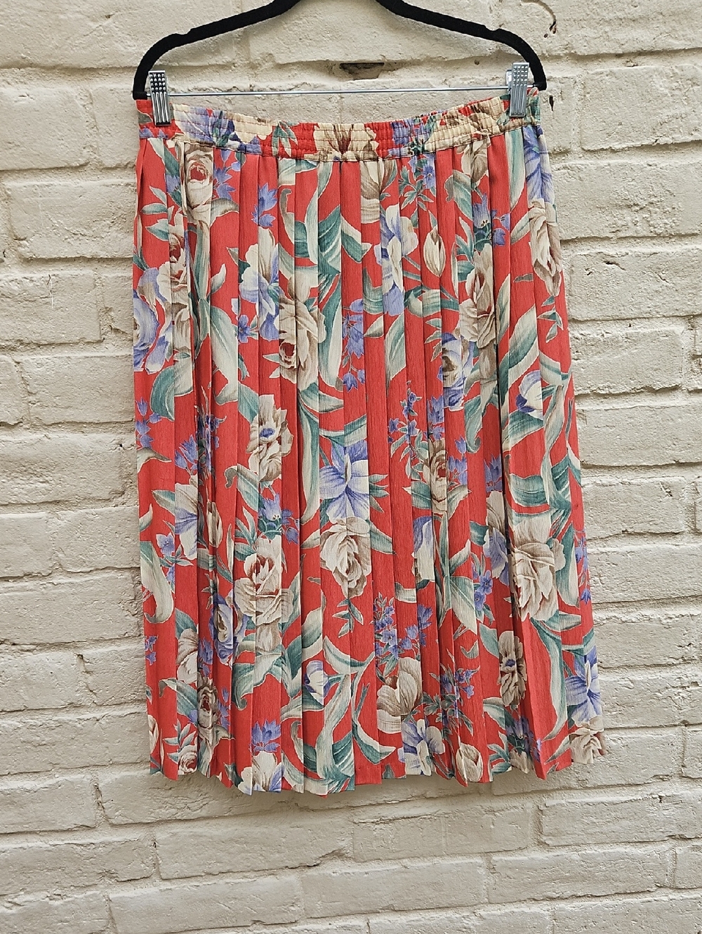 Alfred Dunner Colorful Floral Pleated Midi Skirt